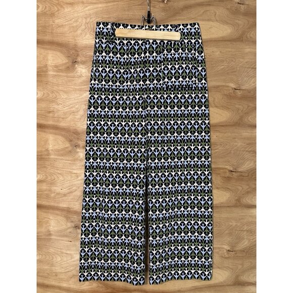 Maeve Anthropologie The Colette Wide Cropped Pants Airplane Print EUC Size 29 - Picture 2 of 12